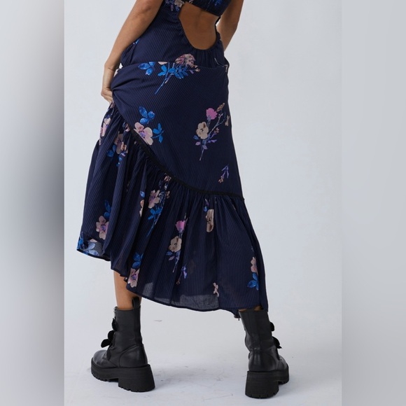 Function & Fringe Edit | Free People Blue Tiered A-Line Maxi Dress - Picture 4 of 6